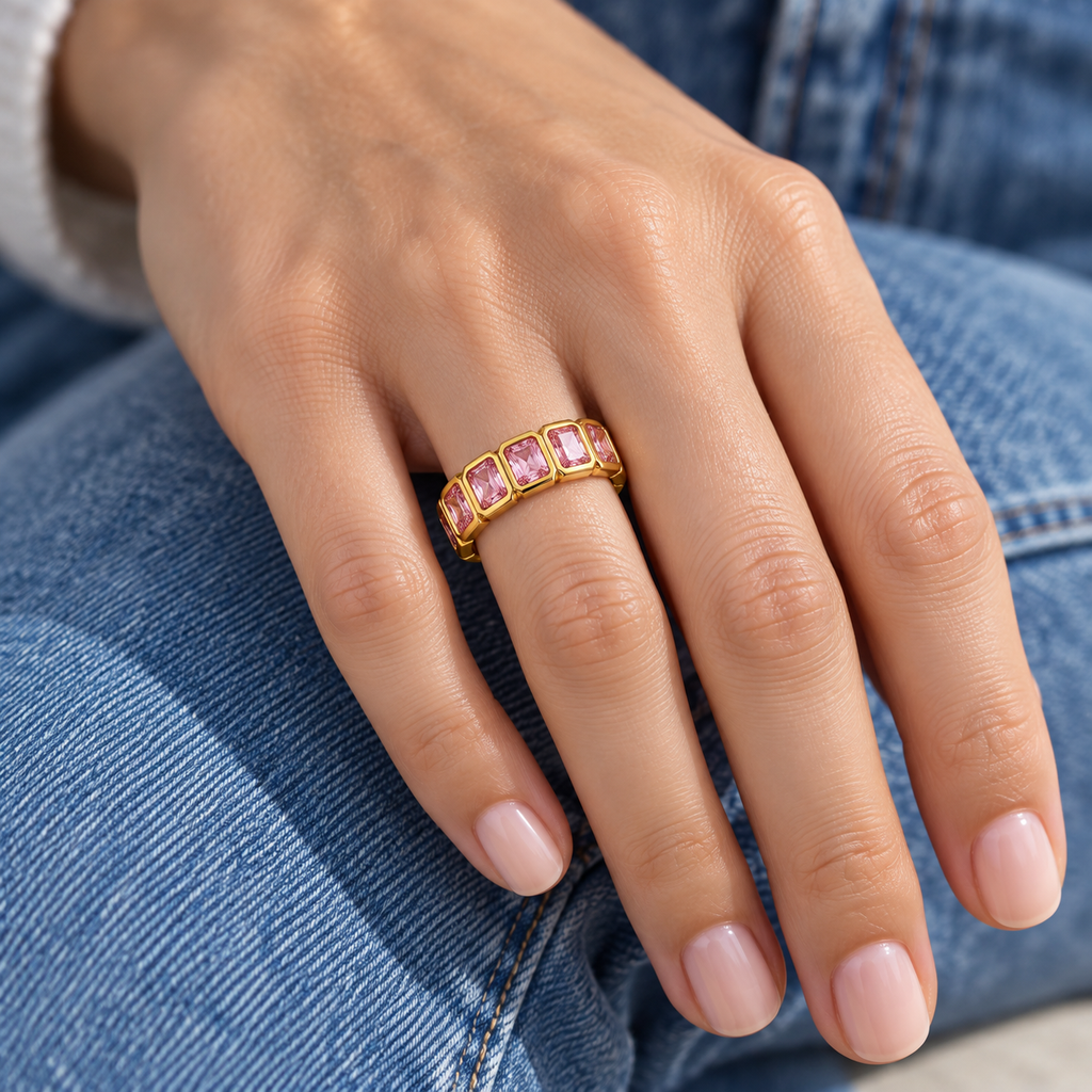 Alma Ring worn on hand