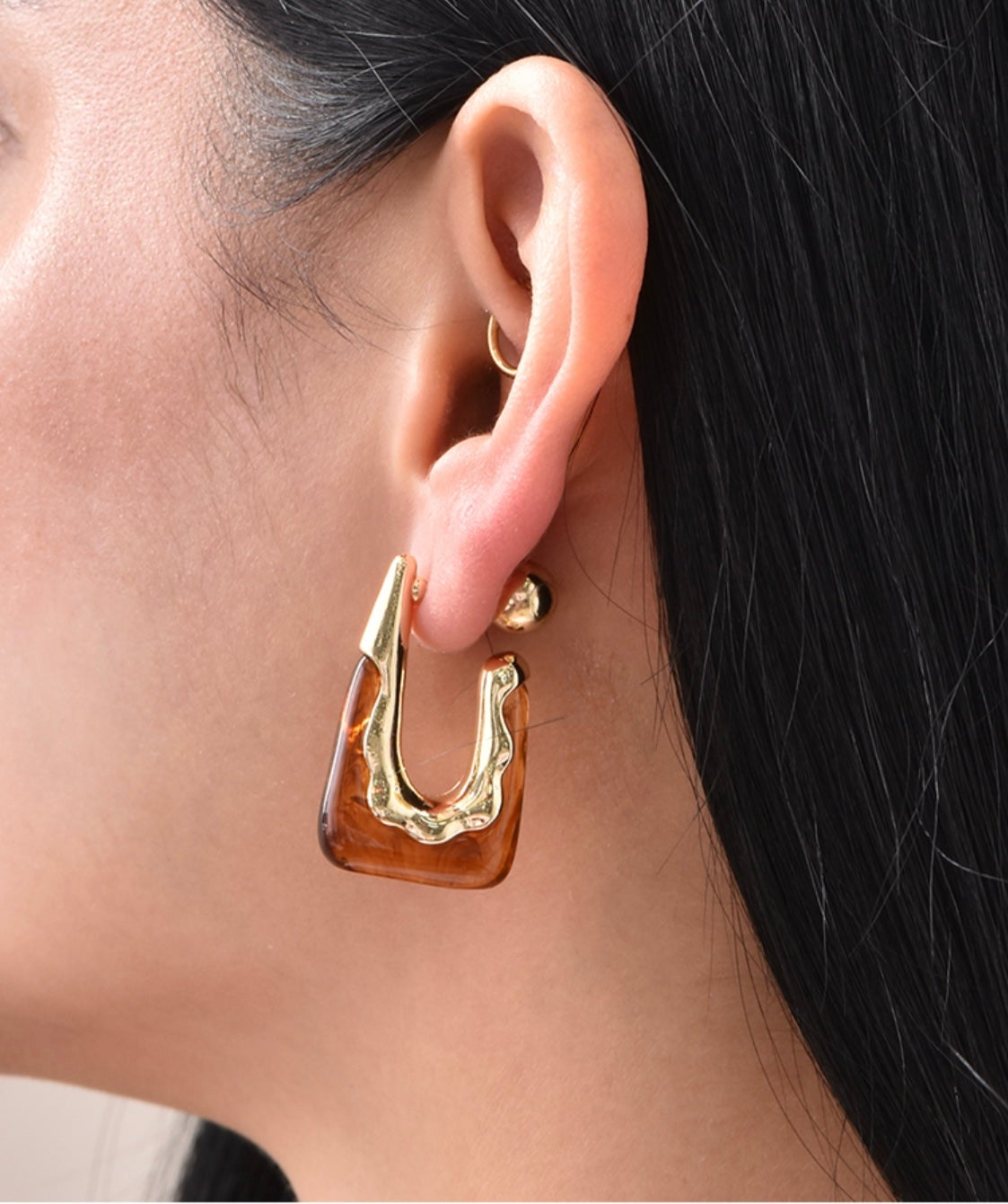 Amber Organic Hoops