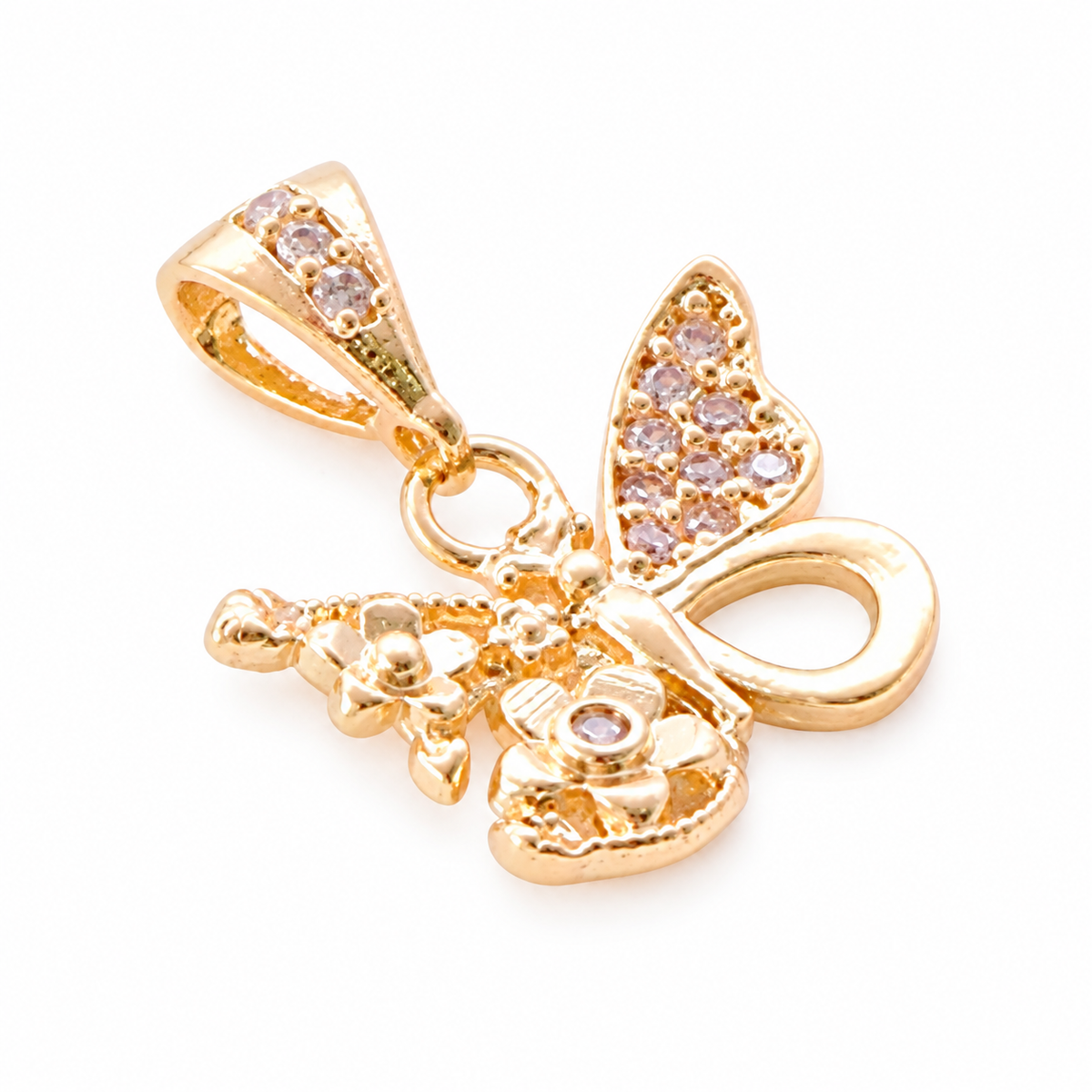 Angel Charm Pendant - 18K Gold Filled on a uniform white background