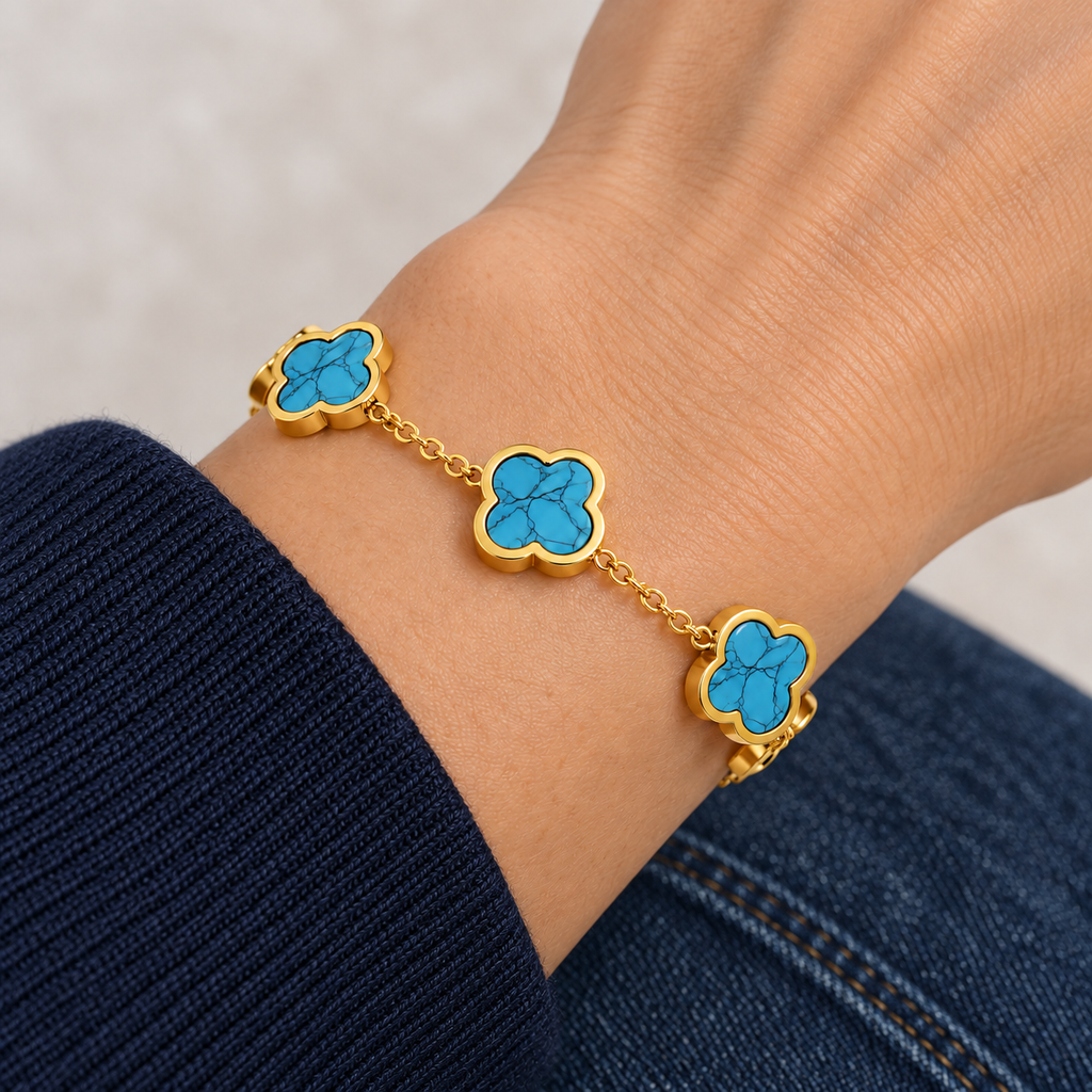 Arielle Floral Meadow Bracelet worn on wrist with modern everyday clothing