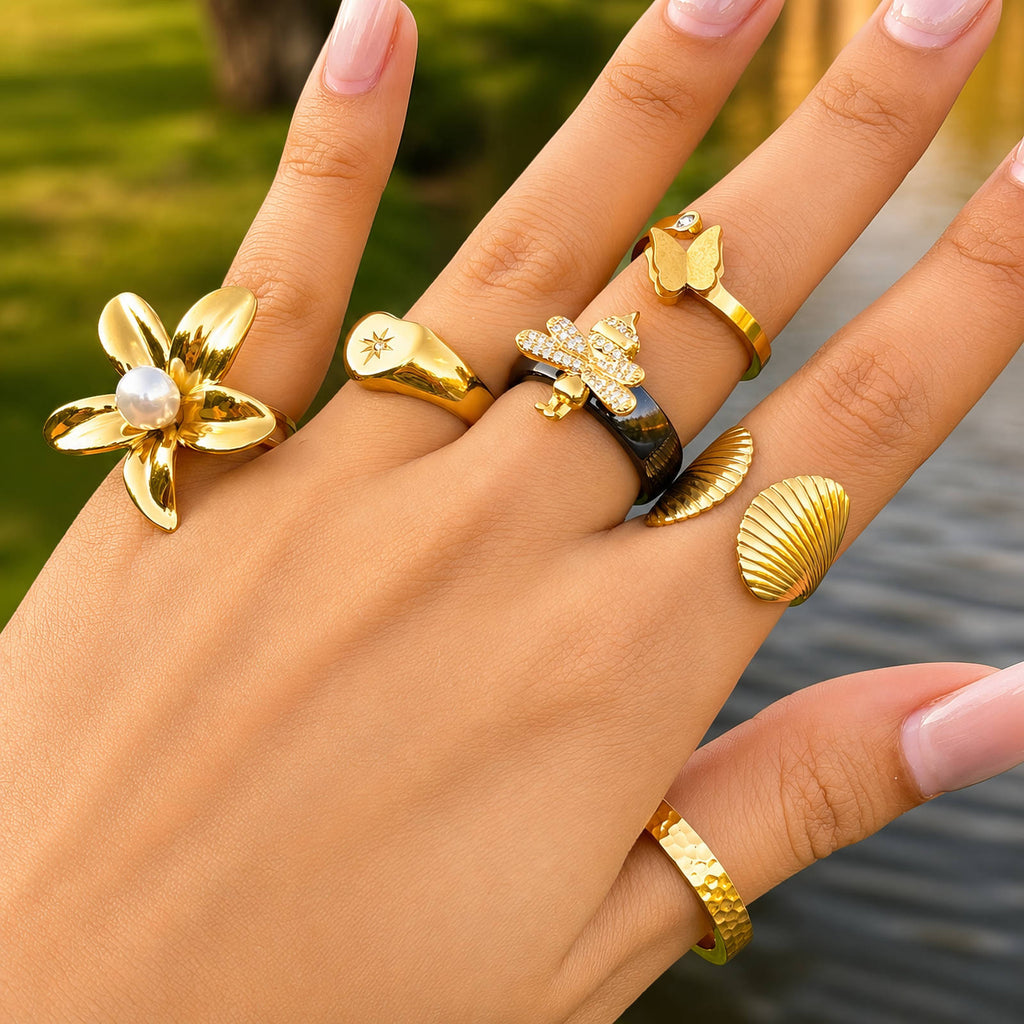 Aurelia Heart Ring worn on hand, supplier styling photo