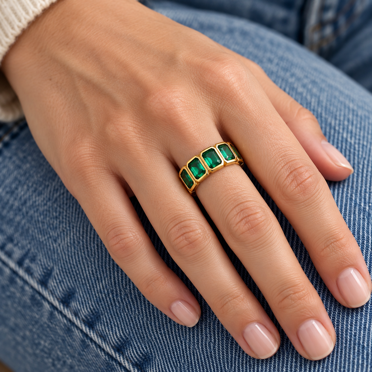 Ayla Crystal Ring worn