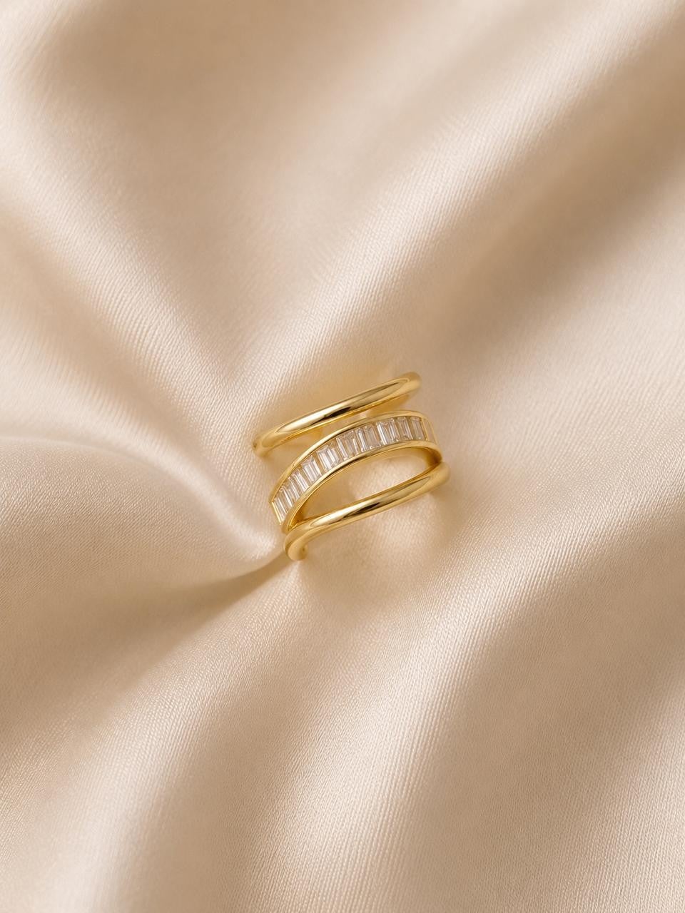 Baguette Double Band Ear Cuff