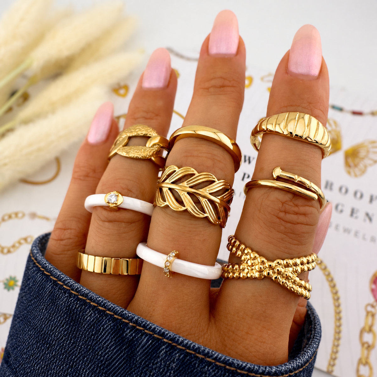 Maris Ring — try-on with modern dark clothing