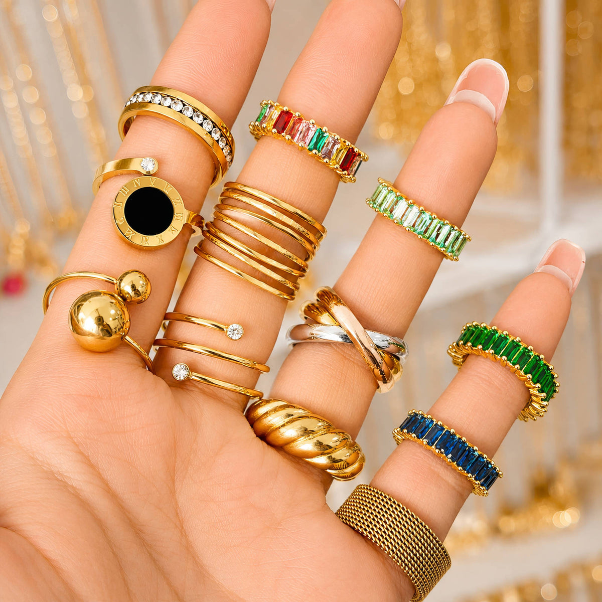 Celeste Ring styled on hand