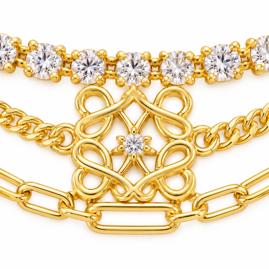 Celestial Layers Bracelet — close-up of jewelry details