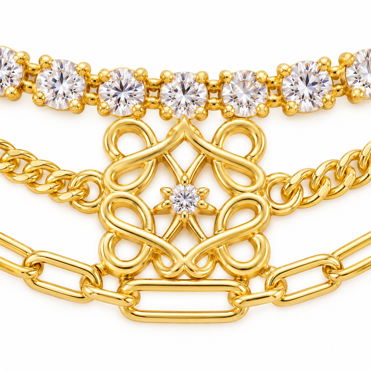 Celestial Layers Bracelet — close-up of jewelry details
