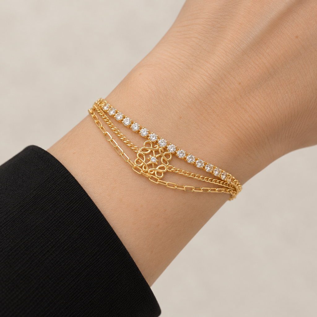 Celestial Layers Bracelet — bracelet worn on wrist