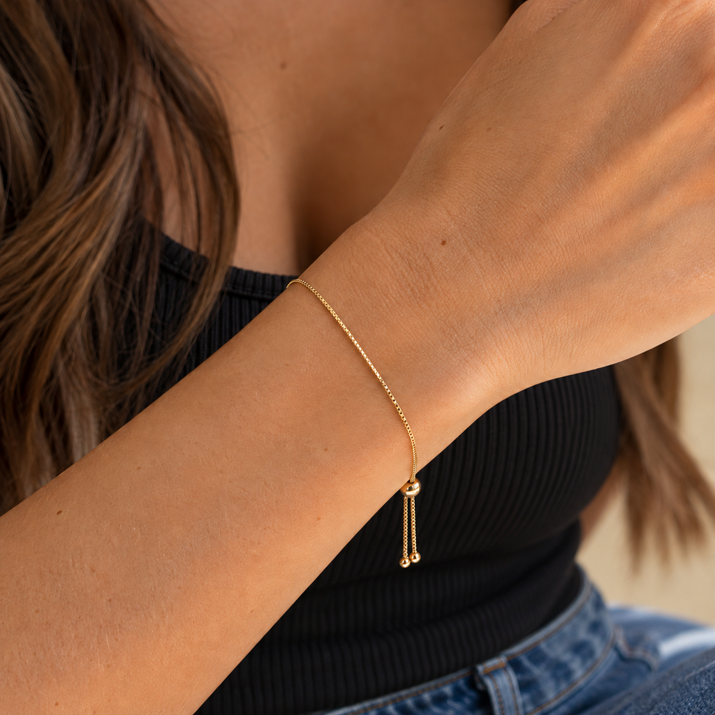 Celine Bracelet worn on wrist with modern everyday clothing