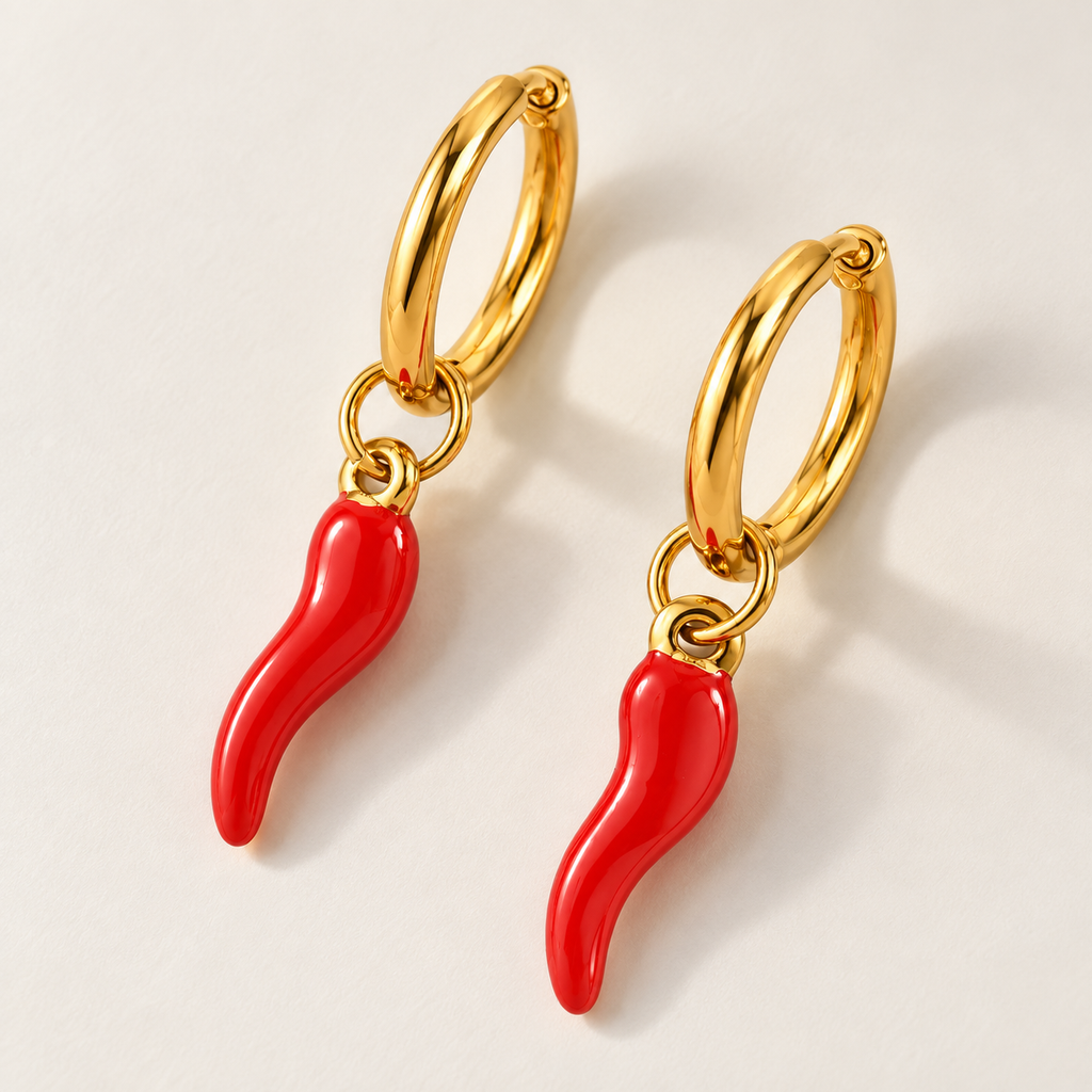 Celine Chili Hoop Earrings detail