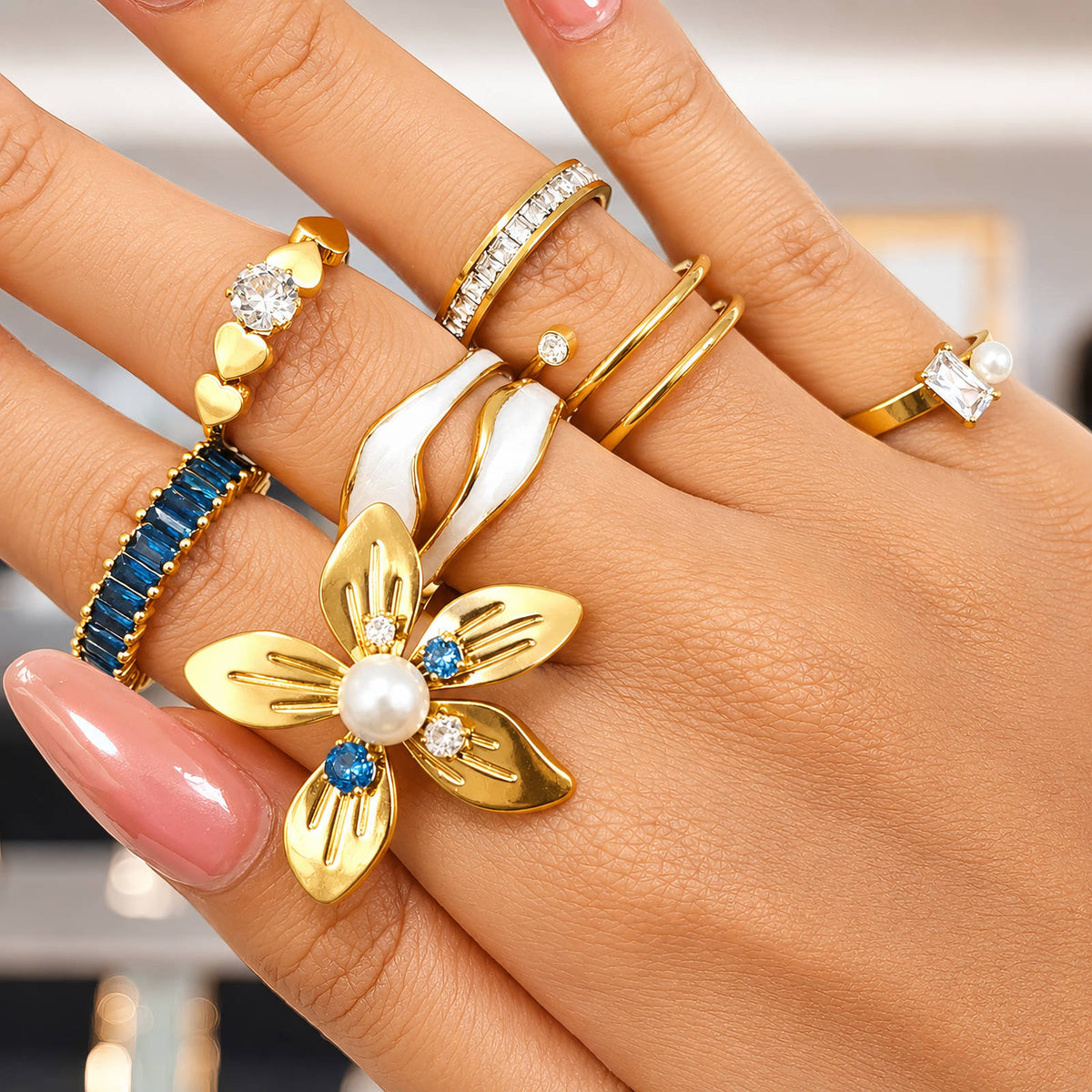 Celine Heart Ring worn on hand, supplier styling photo