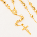 Clara Petite Gold-Plated Rosary close-up – faceted beads and cross