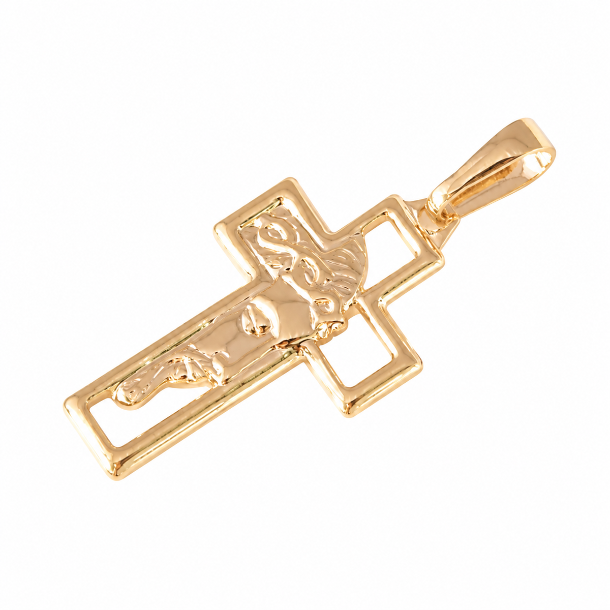 Classic Cross Charm - 18K Gold Filled on a uniform white background