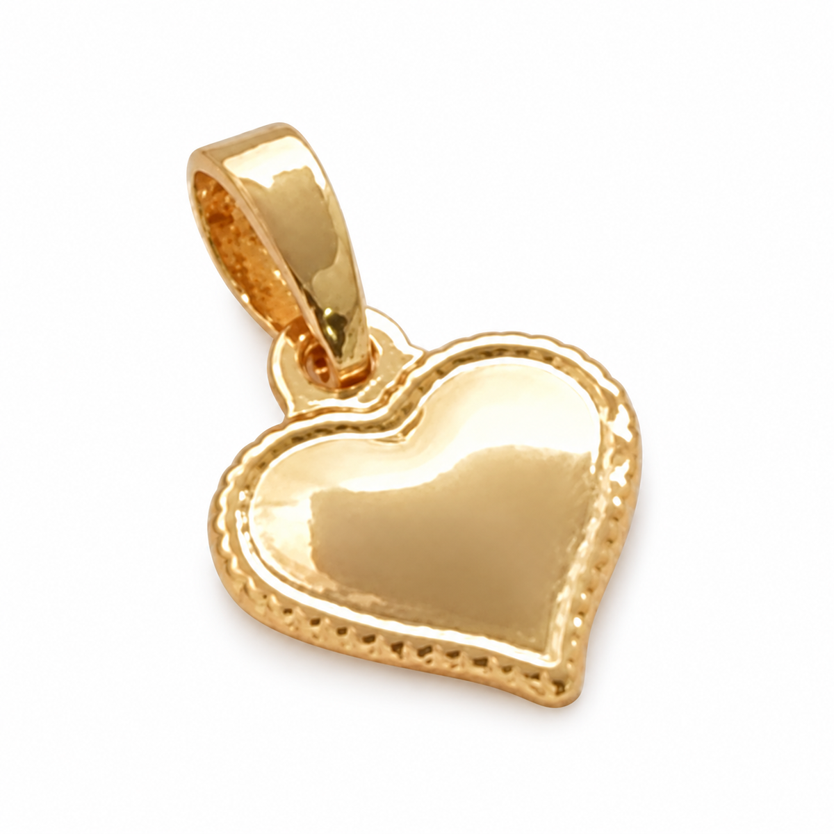 Classic Heart Charm - 18K Gold Filled on a uniform white background