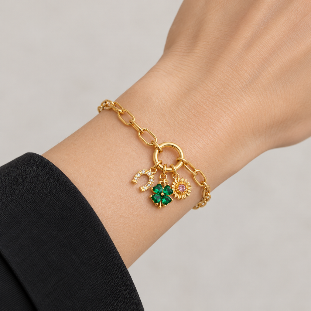 Clover Charm Paperclip Bracelet — tryon