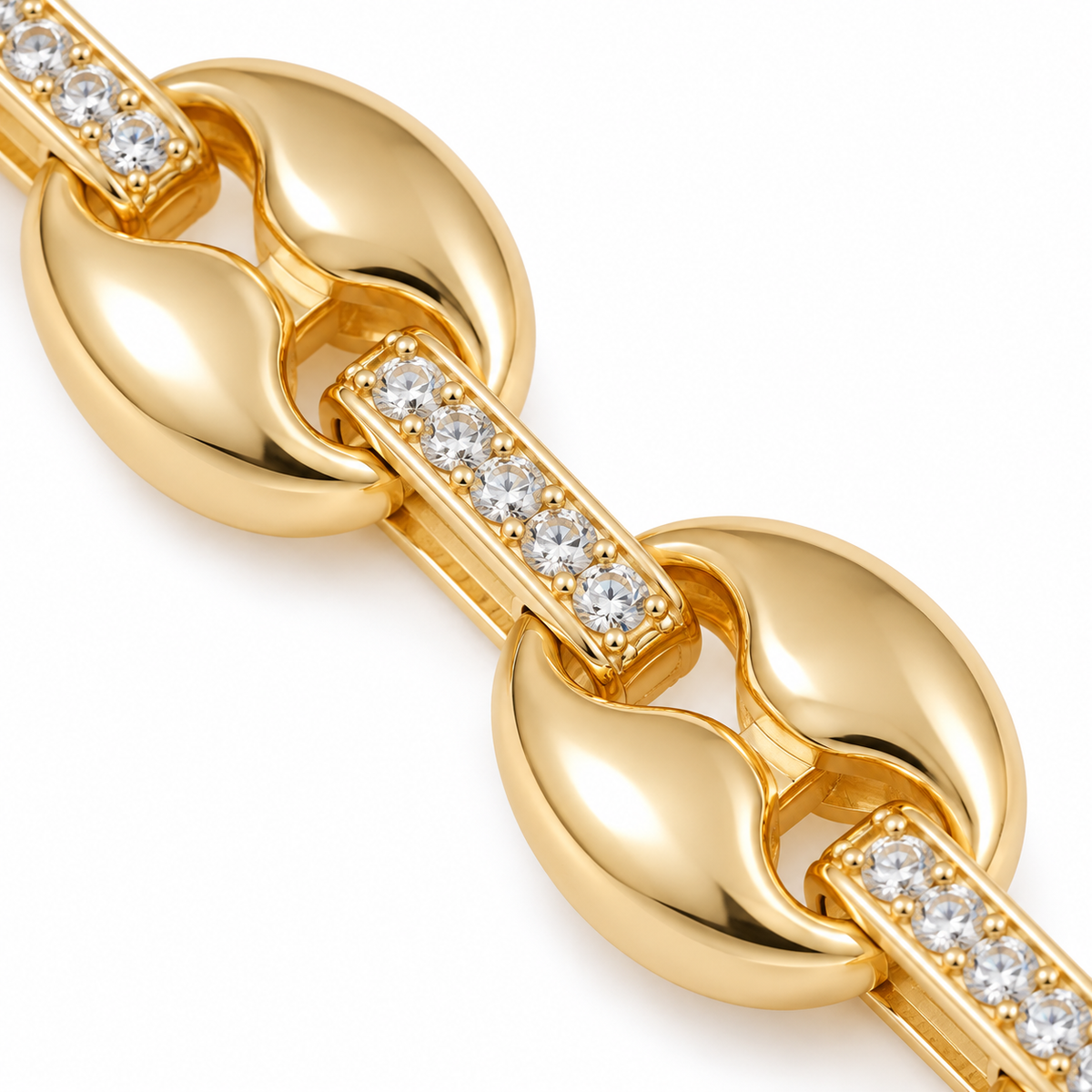Coffee Bean Link Bracelet — close-up of jewelry details