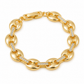 Coffee Bean Link Bracelet — full bracelet on white background