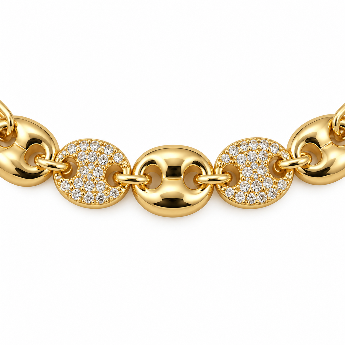 Coffee Bean Pavé Bracelet — close-up of jewelry details