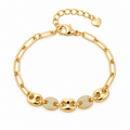 Coffee Bean Pavé Bracelet — full bracelet on white background