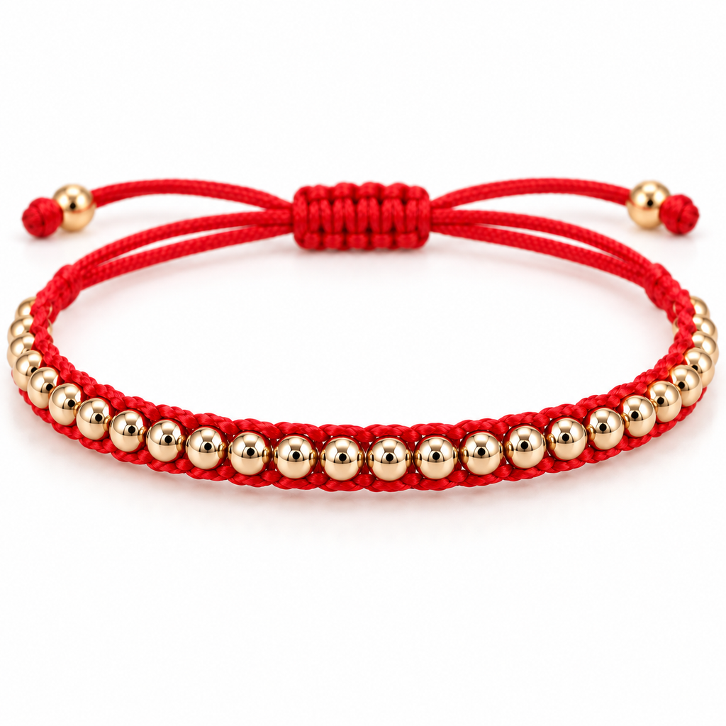 Fortuna Beaded Cord Bracelet — close-up on white background