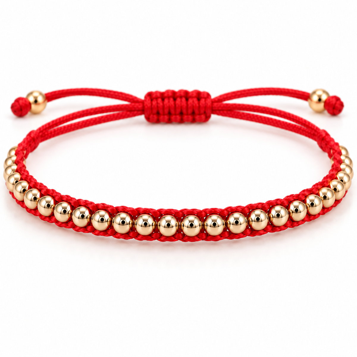 Fortuna Beaded Cord Bracelet — close-up on white background