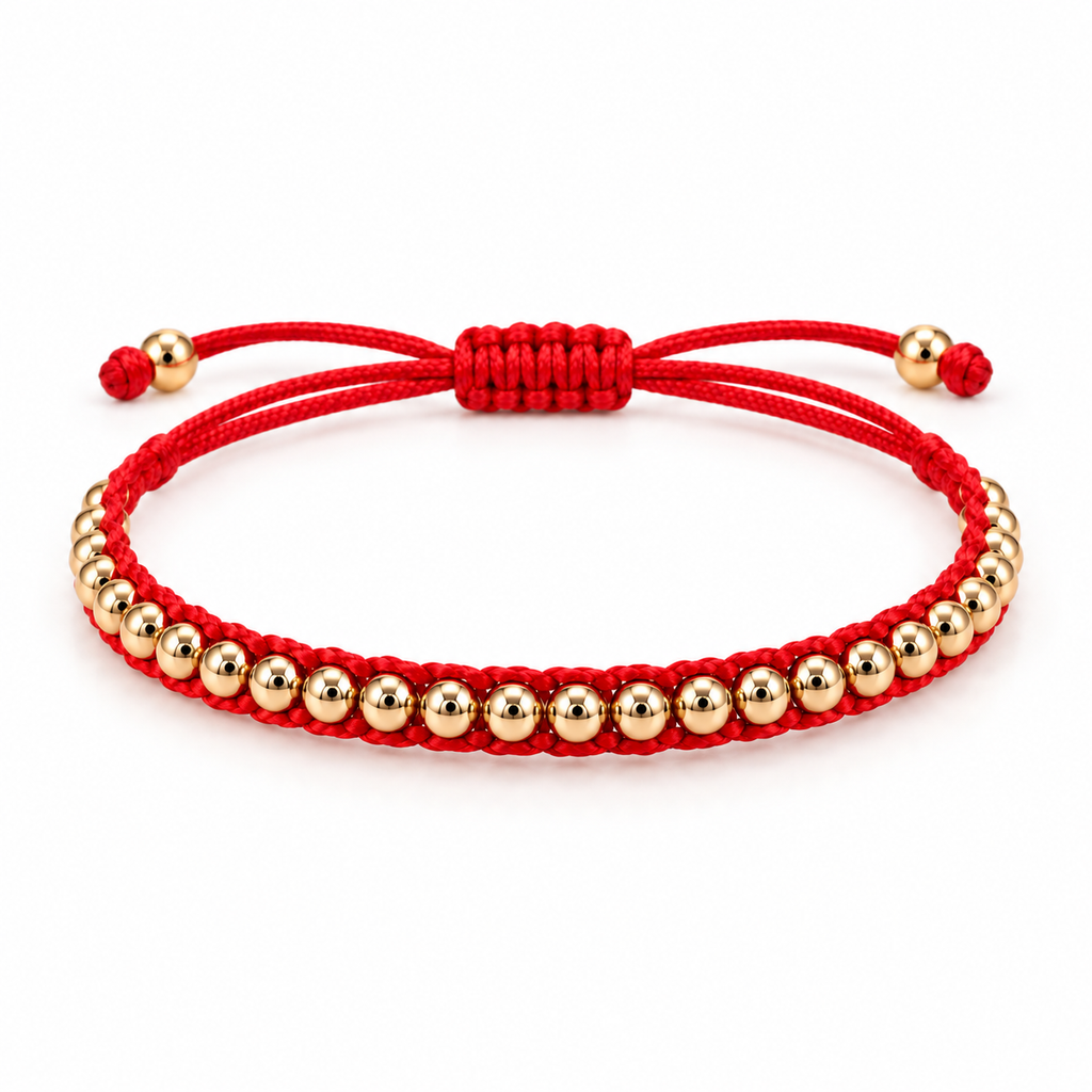 Fortuna Beaded Cord Bracelet — complete bracelet view