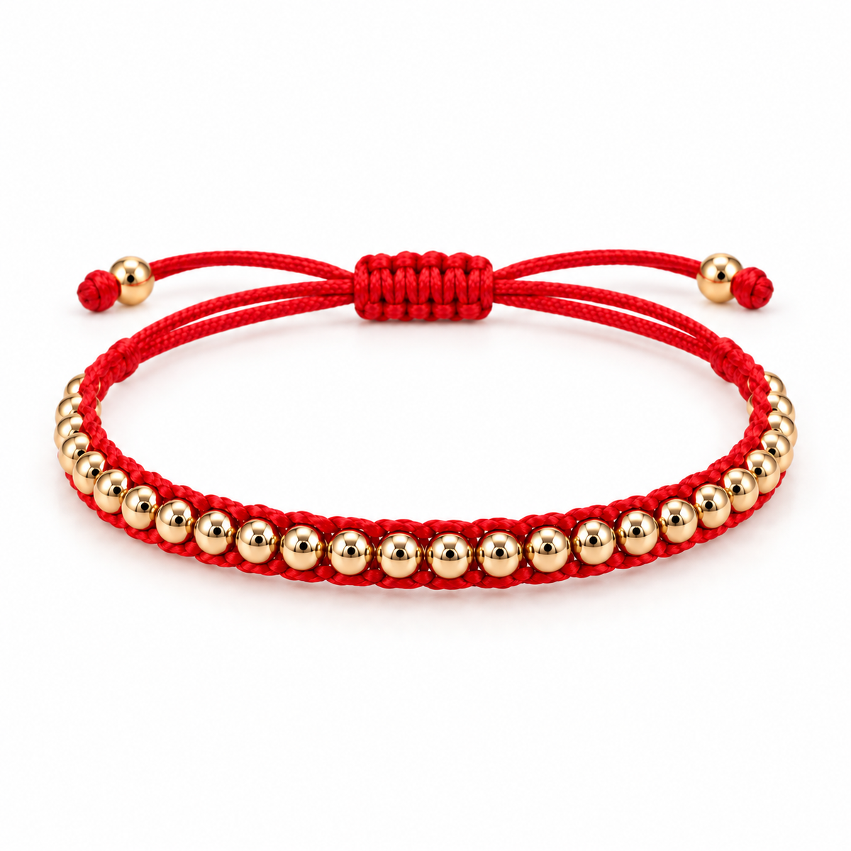 Fortuna Beaded Cord Bracelet — complete bracelet view