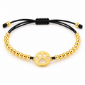 Paw Print Cord Bracelet — close-up on white background