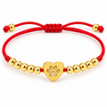 Paw Heart Cord Bracelet — close-up on white background