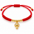Mystic Mushroom Cord Bracelet — close-up on white background
