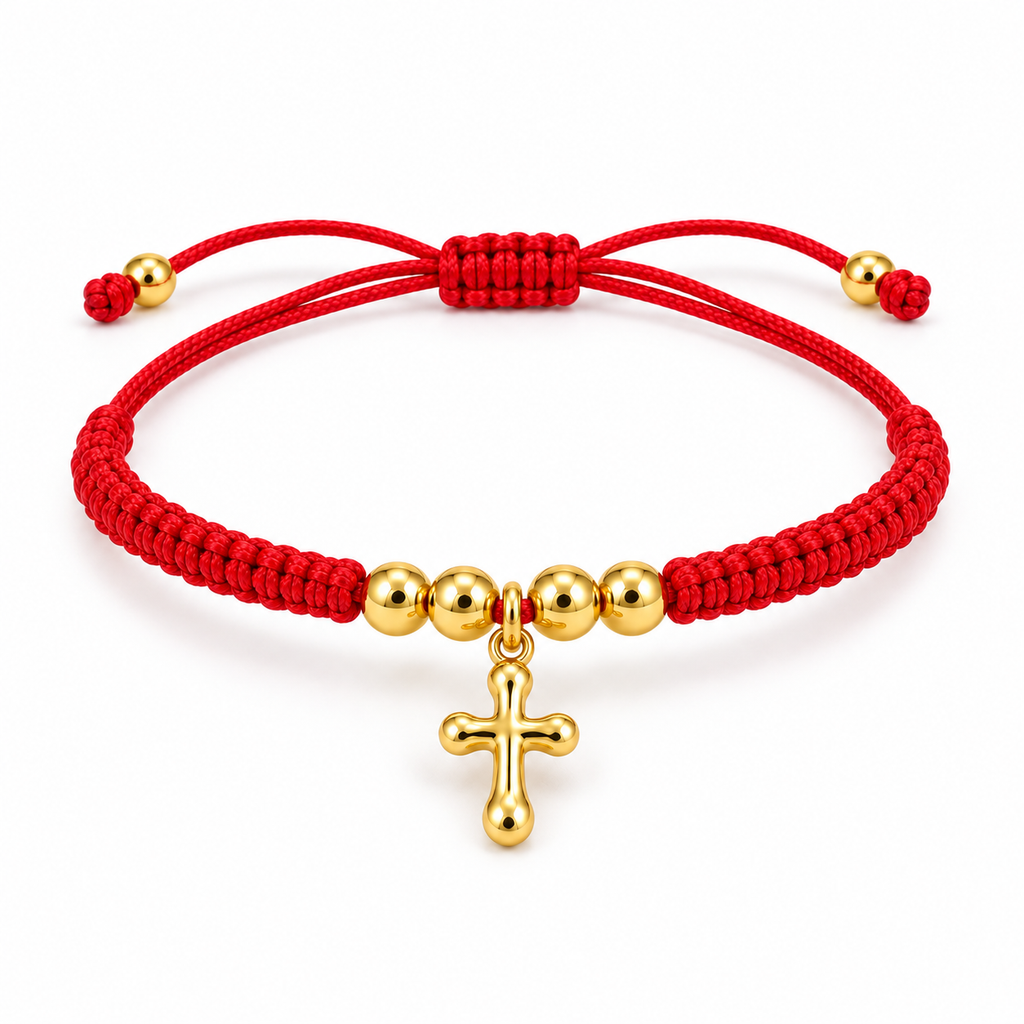 Cross Cord Bracelet — complete bracelet view