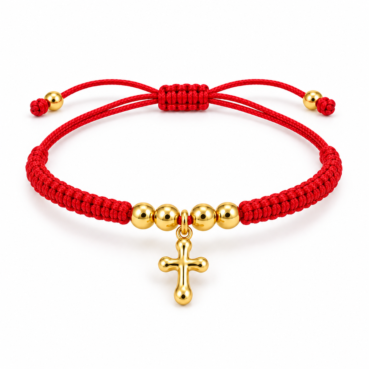 Cross Cord Bracelet — complete bracelet view