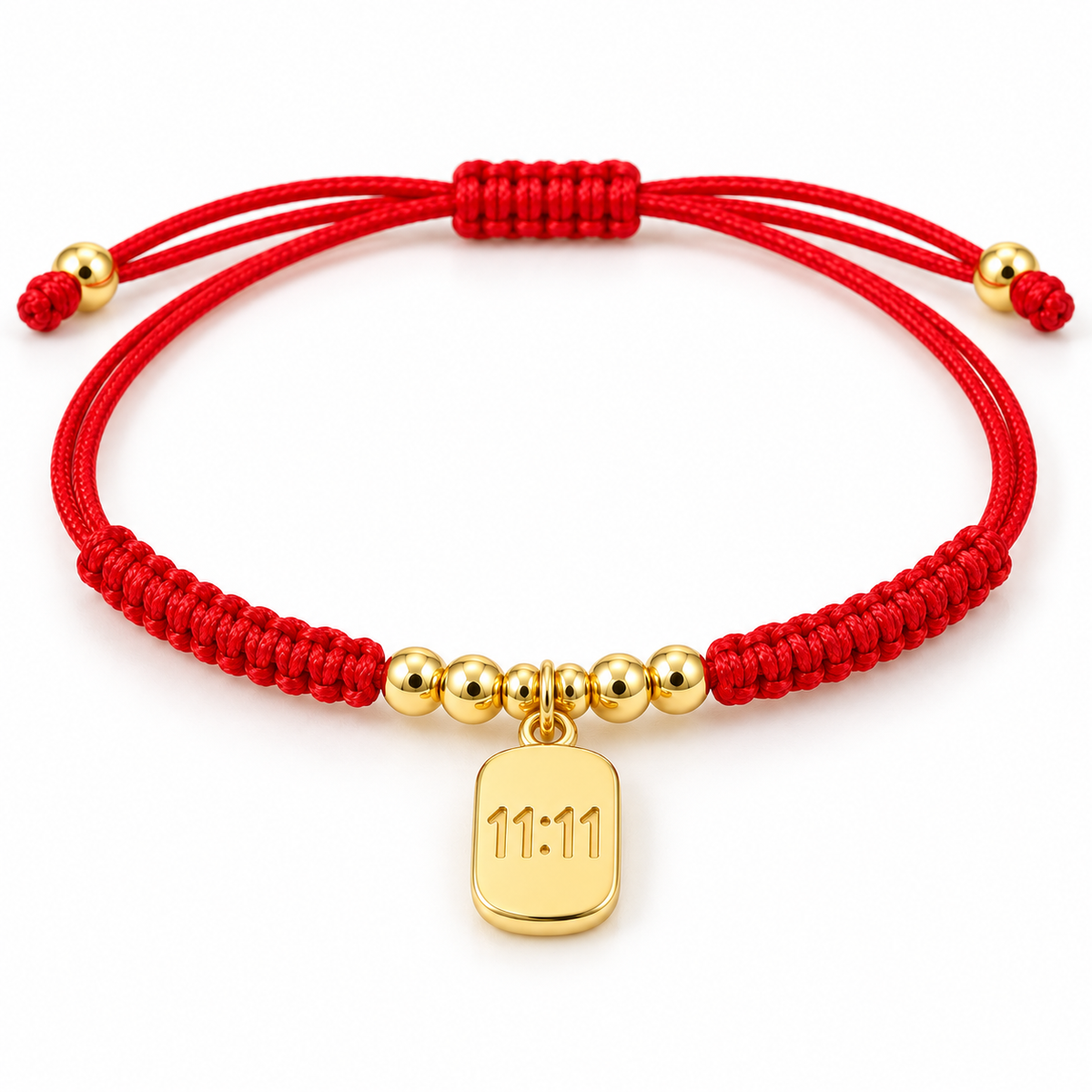 11:11 Cord Bracelet — close-up on white background