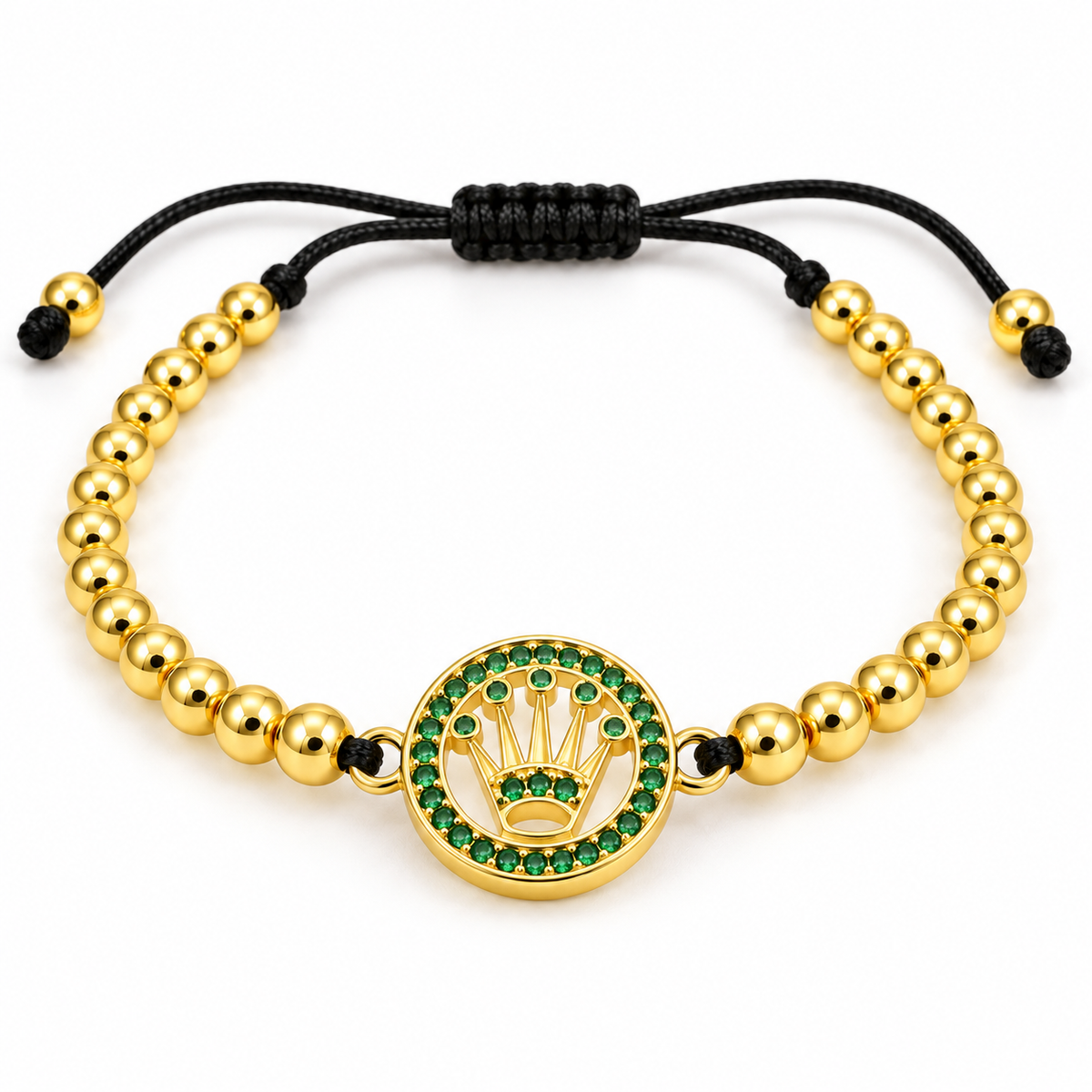 Luxury Crown Cord Bracelet — close-up on white background