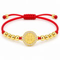 Saint Benedict Halo Cord Bracelet — close-up on white background