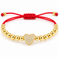 Elegance Heart Cord Bracelet — close-up on white background