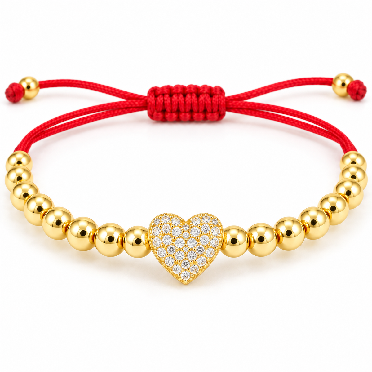 Elegance Heart Cord Bracelet — close-up on white background