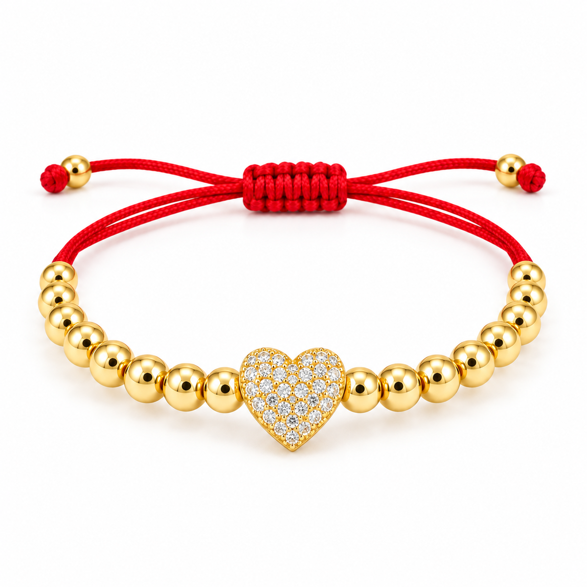 Elegance Heart Cord Bracelet — complete bracelet view