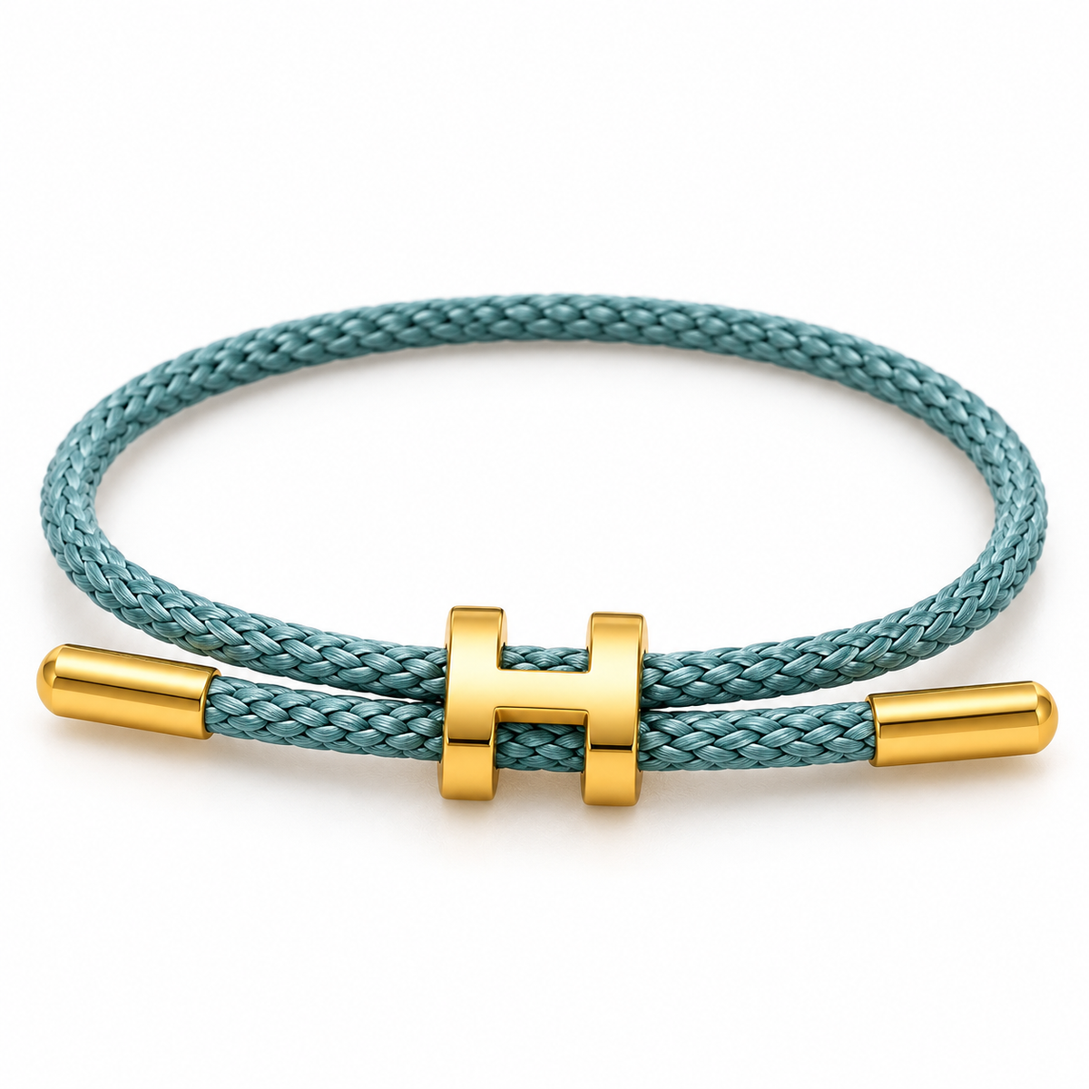 Bar & Nail Cord Bracelet — close-up on white background