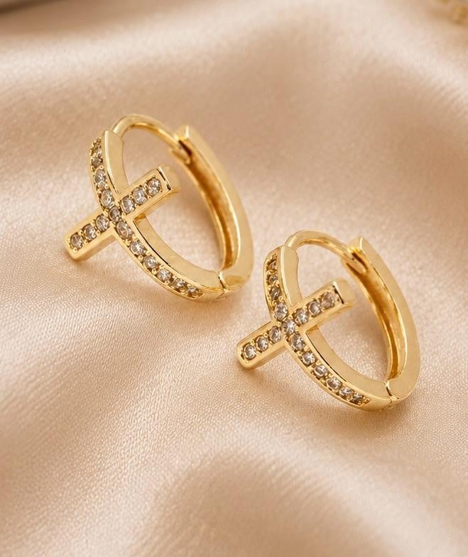 Cross Hoop Earrings