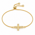 Cross Shine Adjustable Bracelet — full bracelet on white background