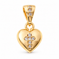 Crossed Heart Pendant - 18K Gold Filled, high-definition close-up on white