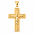 Crucifix Pendant - 18K Gold Filled, high-definition close-up on white