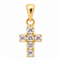 Crystal Cross Charm - 18K Gold Filled, high-definition close-up on white
