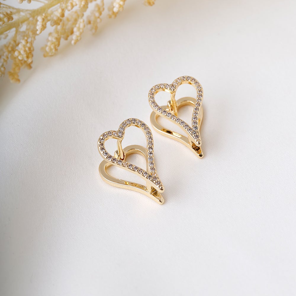 Double Heart Outline Earrings