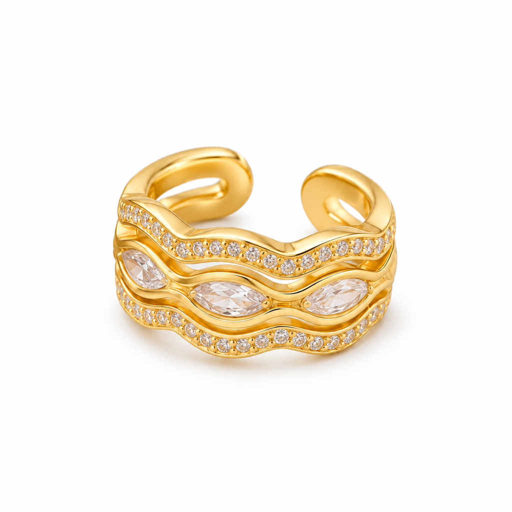 Wave Marquise Ear Cuff - full product view
