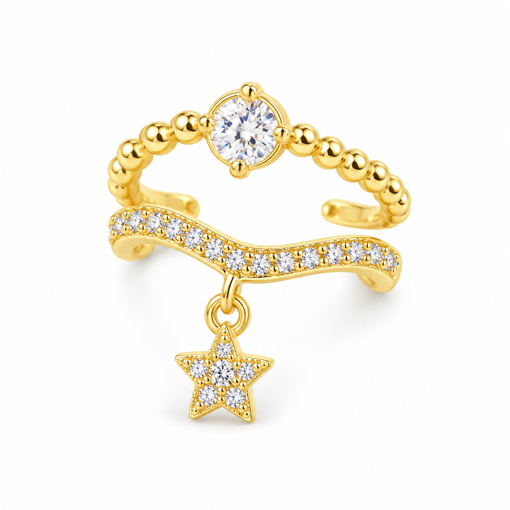Star Drop Ear Cuff - full product view