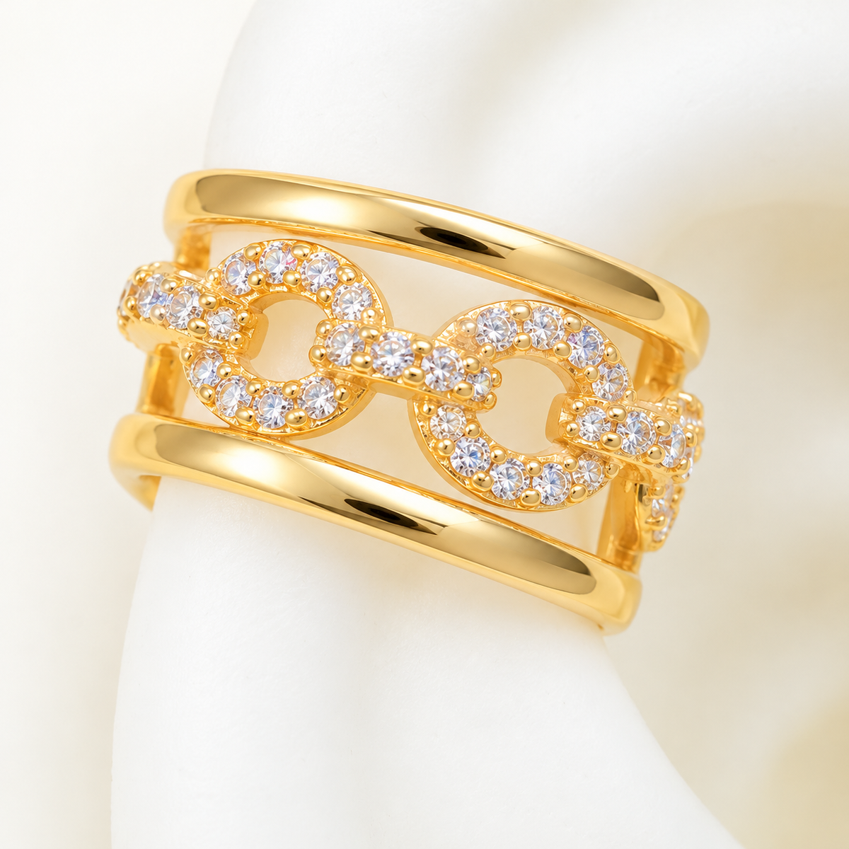 Crystal Lattice Ear Cuff - close-up detail