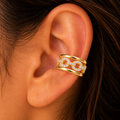 Crystal Lattice Ear Cuff - on-ear try-on