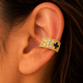 Black Clover Ear Cuff - on-ear try-on